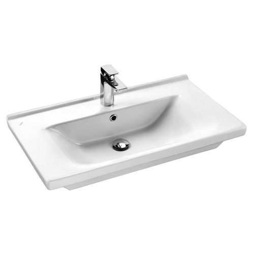 Раковина керамическая Onika Миранда 1WH302251 80х50 накладная цвет белый 1 отверстие под смеситель