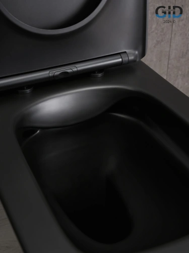 Унитаз напольный с бачком Gid Cuadrado Tn2184Bm (62252Y) черный с сиденьем микролифт безободковый - фото 5