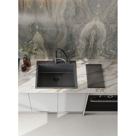 Кухонная мойка Raglo R700 R700.5050.09 50х50 цвет серый поверхность матовая