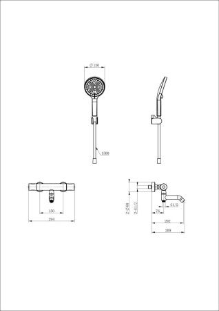 Смеситель для ванны Wonzon & Woghand Inn WW-B3013-A1-BG настенный золото с термостатом