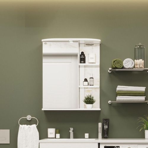 Зеркало-шкаф Onika Карина 205512 60х70 подвесной цвет белый - фото 4