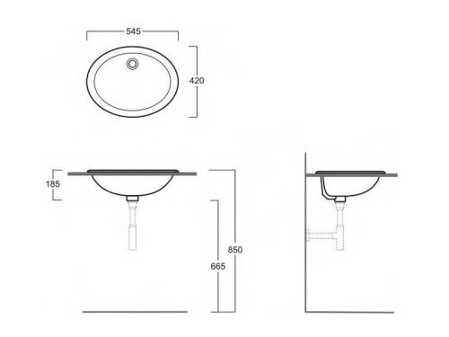 Раковина из сантехнического фаянса Simas S 50P bia 60х40 встраиваемая цвет белый - фото 2