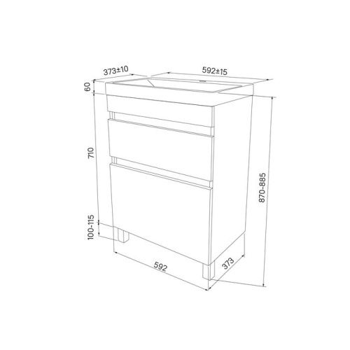 Тумба с раковиной Iddis Zodiac ZOD6CBFi95K 60х40 напольная цвет белый - фото 4