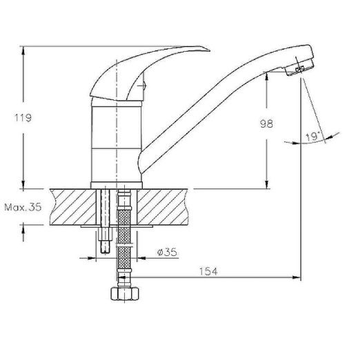Смеситель для кухни Haiba HB15 HB4515 на мойку хром - фото 2