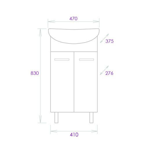 Тумба под раковину Onika Коралл 104701 40х30 напольная цвет белый - фото 3