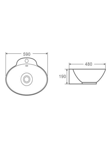 Раковина из сантехнического фаянса WeltWasser WW SK 10000004584 50 см накладная цвет белый 1 отверстие под смеситель - фото 2