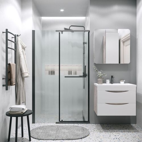 Душевая дверь Grossman Pragma 100.K33.03.120.21.02 120х195 стекло текстурное профиль черный - фото 4