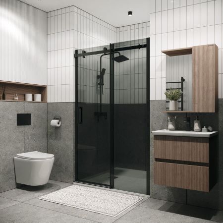 Душевая дверь Grossman Classic 100.K33.04.160.21.10 160х195 стекло тонированное профиль черный