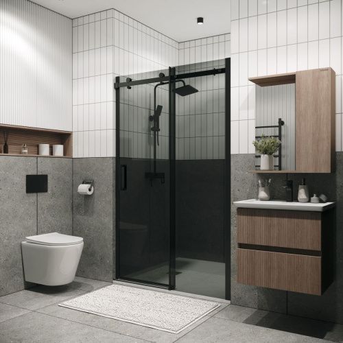 Душевая дверь Grossman Classic 100.K33.04.120.21.10 120х195 стекло тонированное профиль черный - фото 3