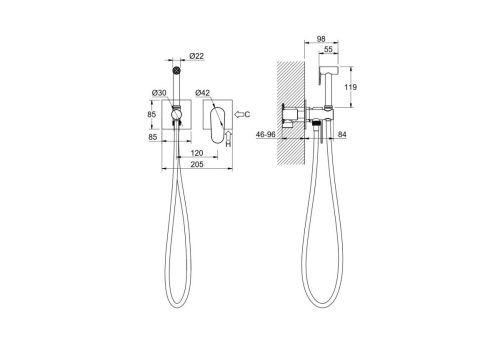Гигиенический душ Aquatek Оберон AQ1220BG золото - фото 2