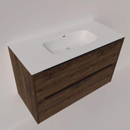 Тумба под раковину La Fenice Tesoro FNC-01-TES-DGT-100-2 100х40 подвесная цвет коричневый - фото 4