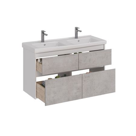 Тумба под раковину LeMark Combi LM03C125T-Beton 120х40 напольная цвет серый/белый