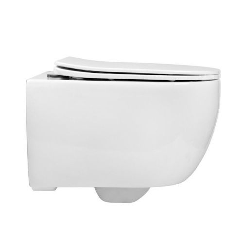 Унитаз подвесной Bond Oval F10-10 белый с сиденьем микролифт безободковый душевой смыв - фото 4