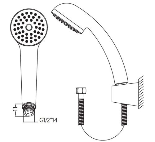 Душевой гарнитур Creavit  SH114 настенный хром - фото 2