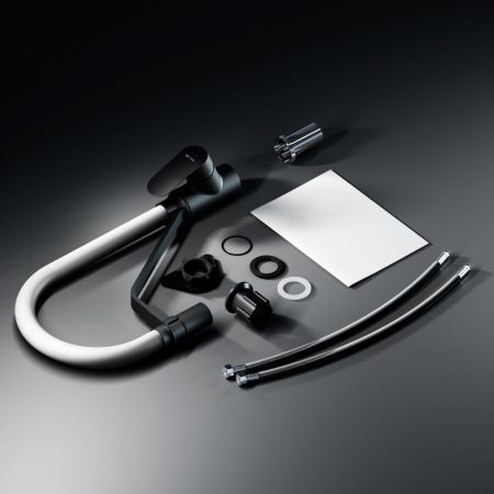 Смеситель для кухни Am.Pm Like F8007825 на мойку черный/серый