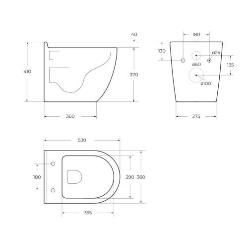 Чаша унитаза подвесная BelBagno SENSO-R BB017CHR цвет белый без сиденья каскадный смыв - фото 4