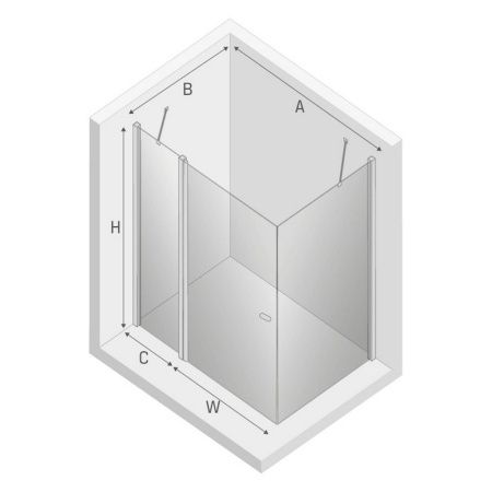 Душевой уголок New Trendy NEW SOLEO Black K-0551 120х90 стекло прозрачное профиль черный без поддона