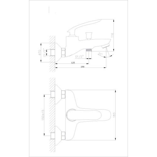 Смеситель для ванны Rush Island IS6535-44 настенный хром - фото 2
