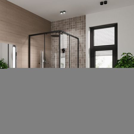 Душевой уголок Niagara Nova 68090811BLACK 100х100 стекло прозрачное профиль черный без поддона