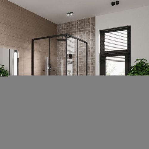 Душевой уголок Niagara Nova 68880811BLACK 80х80 стекло прозрачное профиль черный без поддона - фото 2