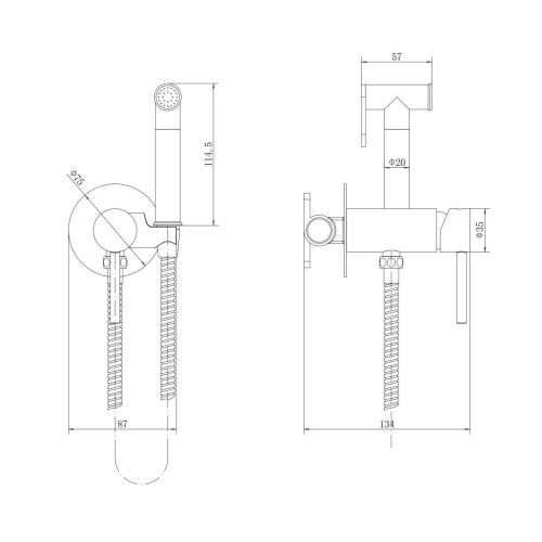 Гигиенический душ со смесителем Fashun A7505-7 черный - фото 3