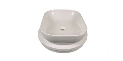 Раковина из сантехнического фарфора Sintesi SIN-LVB-APP-403 50х40 накладная цвет белый без отверстий под смеситель - фото 5