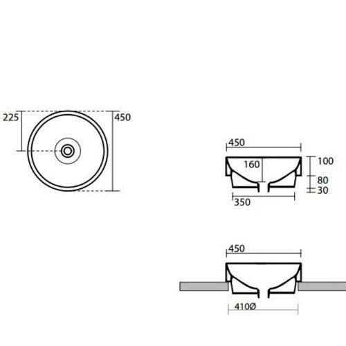 Раковина керамическая Kerasan CENTO 355781 50 см накладная цвет коричневый без отверстий под смеситель - фото 2