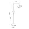 Душевая стойка Rose R1896H-6 настенная цвет черный с термостатом