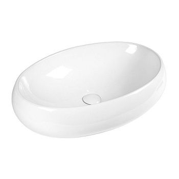 Раковина из сантехнического фарфора Bond Oval S58-600 60х40 накладная цвет белый без отверстий под смеситель