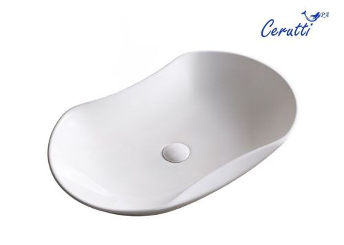 Раковина из сантехнического фарфора Cerutti SPA CR7031 70х40 накладная цвет белый без отверстий под смеситель - фото 4