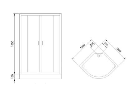 Душевой уголок Royal Bath HK RB100HK-C-CH 100х100 стекло рифленое профиль хром с поддоном