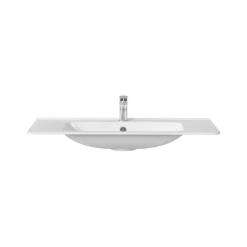 Раковина из искусственного камня Vincea VCB-2VP100W 100х50 встраиваемая цвет белый 1 отверстие под смеситель - фото 2