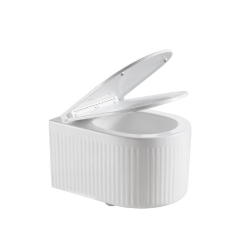 Унитаз подвесной Grossman Торнадо GR-4408SQ белый с сиденьем микролифт безободковый смыв торнадо - фото 2