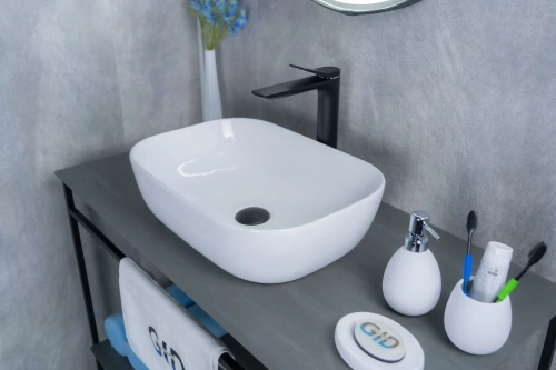 Раковина керамическая Gid Geométrico 51183 50х30 накладная цвет белый без отверстий под смеситель - фото 5