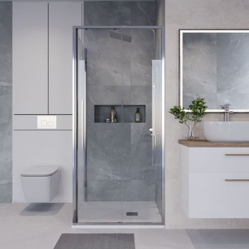 Душевой уголок Niagara Nova NG-64-9A-A100-34 100х90 стекло прозрачное профиль хром без поддона - фото 4