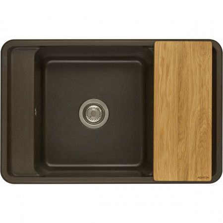 Кухонная мойка Aquaton Беллис 1A725032BS280 80х50 цвет коричневый поверхность матовая