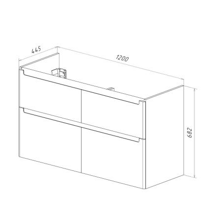 Тумба под раковину LeMark Buno LM04B125T 120х40 напольная цвет белый