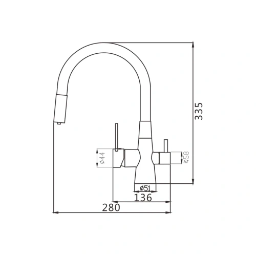 Смеситель для кухни Shevanik S668 на мойку хром/серый - фото 3