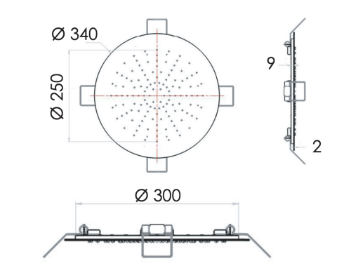 Верхний душ Remer 357EFM34BO 35х35 белый - фото 2
