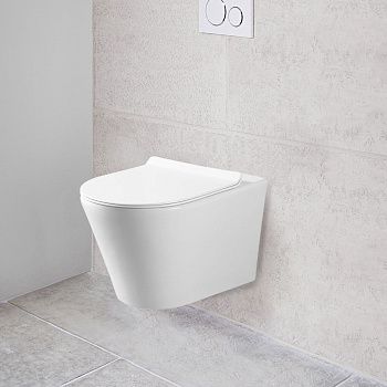 Унитаз подвесной Vincea Vito VT1-23 белый с сиденьем микролифт безободковый душевой смыв