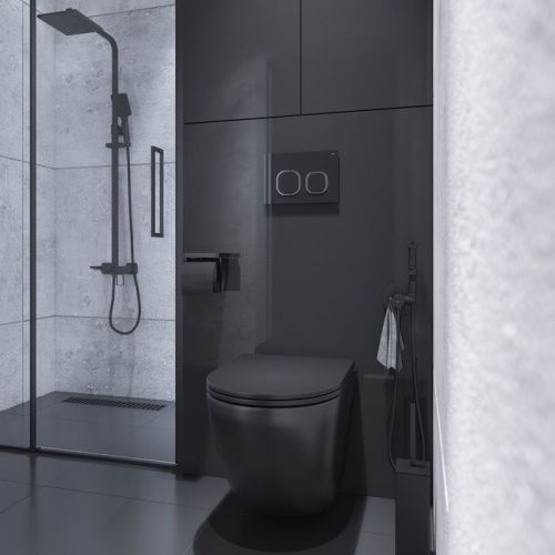 Клавиша смыва механическая Iddis Uniglass UNG01BCi77 цвет черный - фото 2