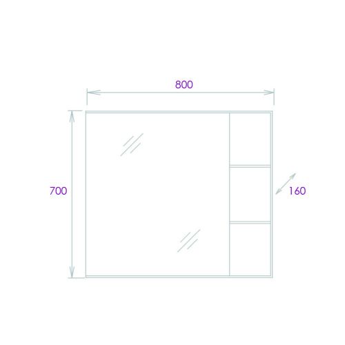 Зеркало-шкаф Onika Легран 208092 80х70 подвесной цвет коричневый - фото 3