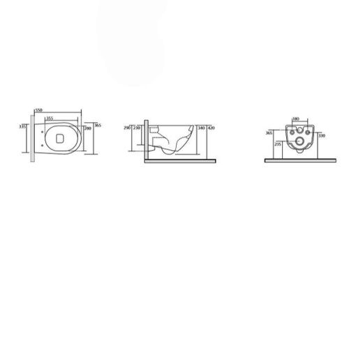 Чаша унитаза подвесная Kerasan Aquatech 371401 цвет белый без сиденья безободковая каскадный смыв - фото 2