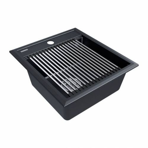 Кухонная мойка + коландер Paulmark PM114651-BLM+R375-BS 45х50 цвет черный