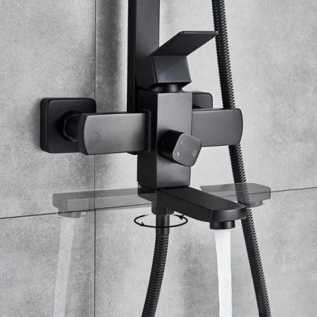 Душевая стойка D-Lin D10A03 настенная цвет черный