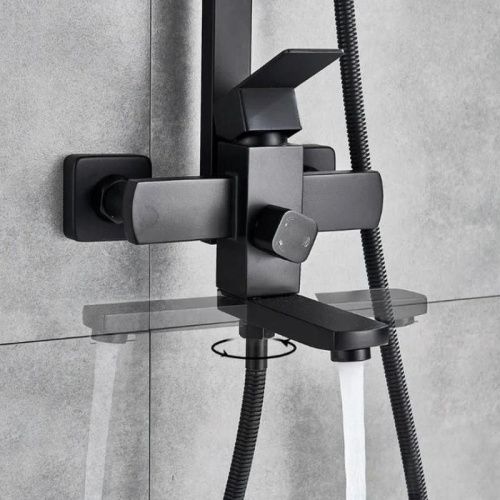 Душевая стойка D-Lin D10A03 настенная цвет черный - фото 3