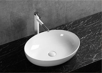 Раковина из сантехнического фарфора Cerutti SPA CR0019 50х40 накладная цвет белый без отверстий под смеситель