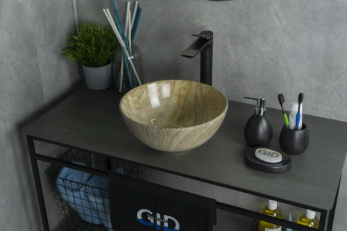 Раковина керамическая Gid Esfera 54436 30х30 накладная цвет многоцветный без отверстий под смеситель - фото 2