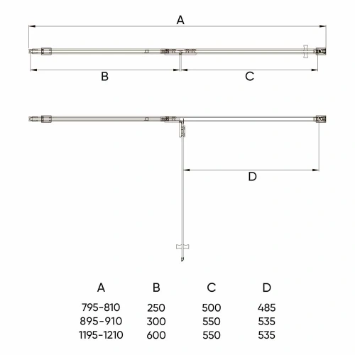 Душевая дверь Veconi Vianno VN73B-120-01-C4 120х195 стекло прозрачное профиль черный - фото 3