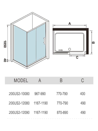 Душевой уголок WeltWasser WW200 10000001233 120х90 стекло прозрачное профиль хром без поддона